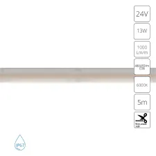 Светодиодная лента 24V 13W/m 6000К 5м IP67 Arte Lamp AQUA LANE A2448010-03-6K