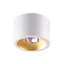 6668/1CL HIGHTECH ODL19 337 белый с золотым фольг-м Потолочной накладной светильник LED GU10 1*7W 220V GLASGOW (вместо 3877/1CL)